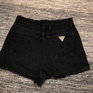 High waisted Guess brand black jean short